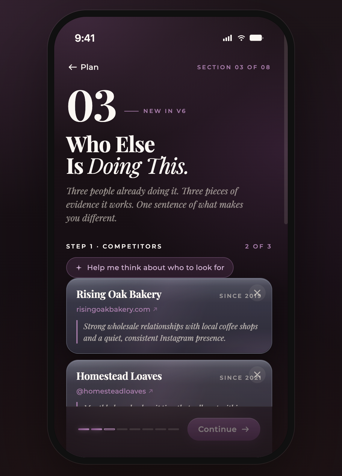 Plan It Out · Section 03 shipped UI